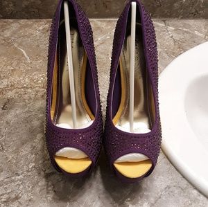 Purple Heels with Rhinestones